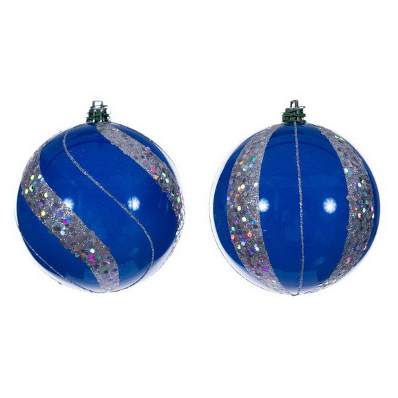 Vickerman 4 Blue Pearl Sequin Ball Orn 6/Asst