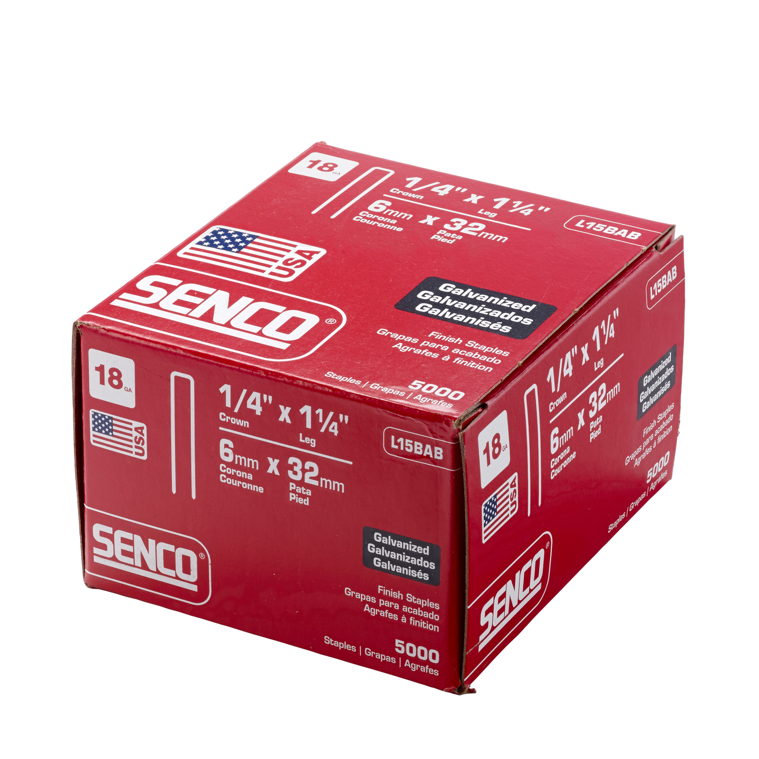 Senco 1/4 in. W X 1-1/4 in. L 18 Ga. Narrow Crown Finish Staples 5000 pk