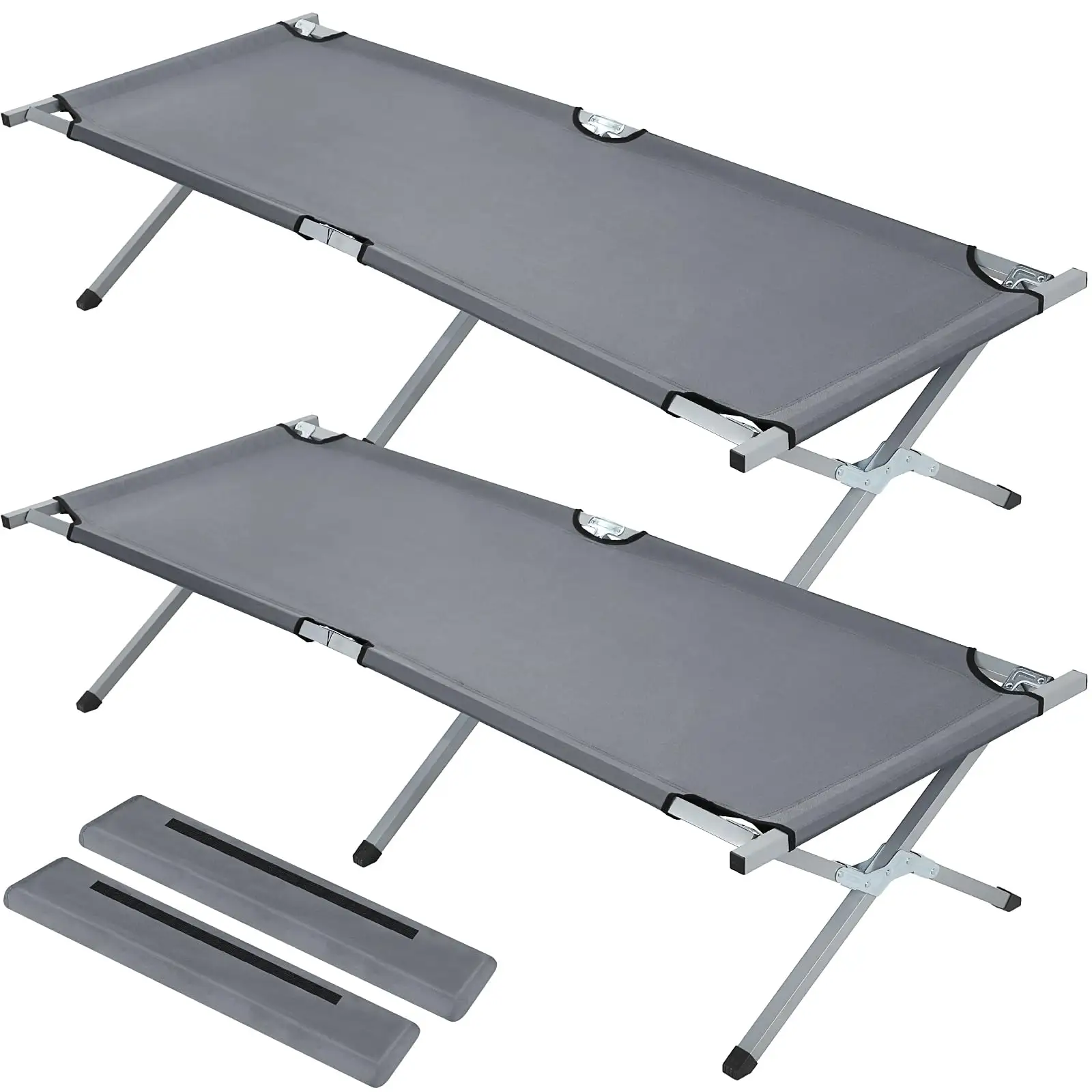 Customizable Outdoor Aluminium Single Lightweight Camping 600D Portable Folding Bed For Adults