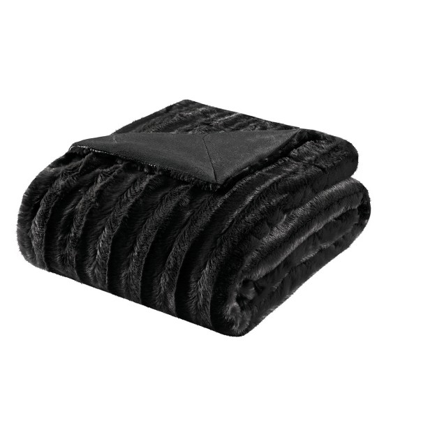 York Long Faux Fur Throw Blanket