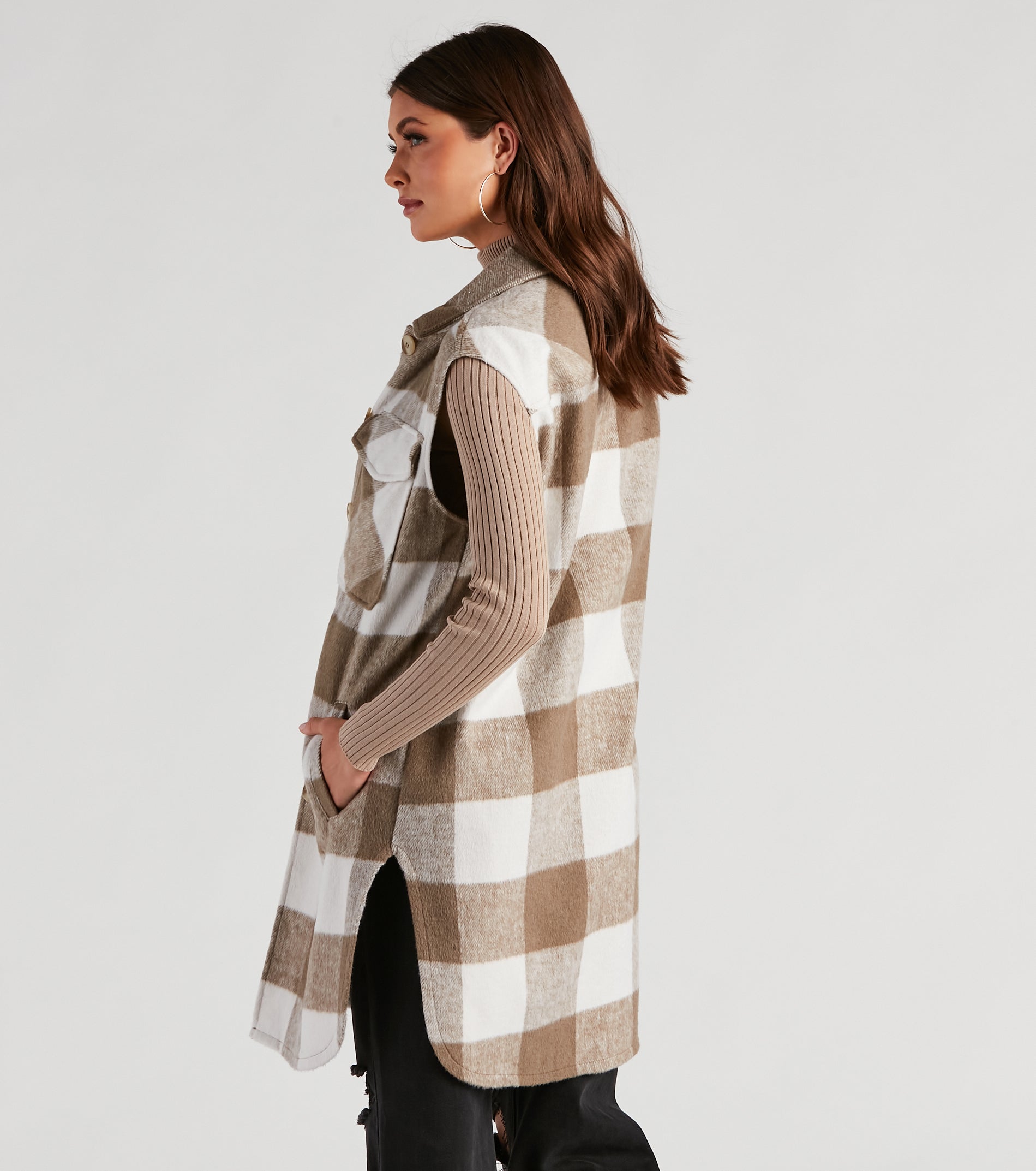 Classic And Cozy Plaid Long Vest