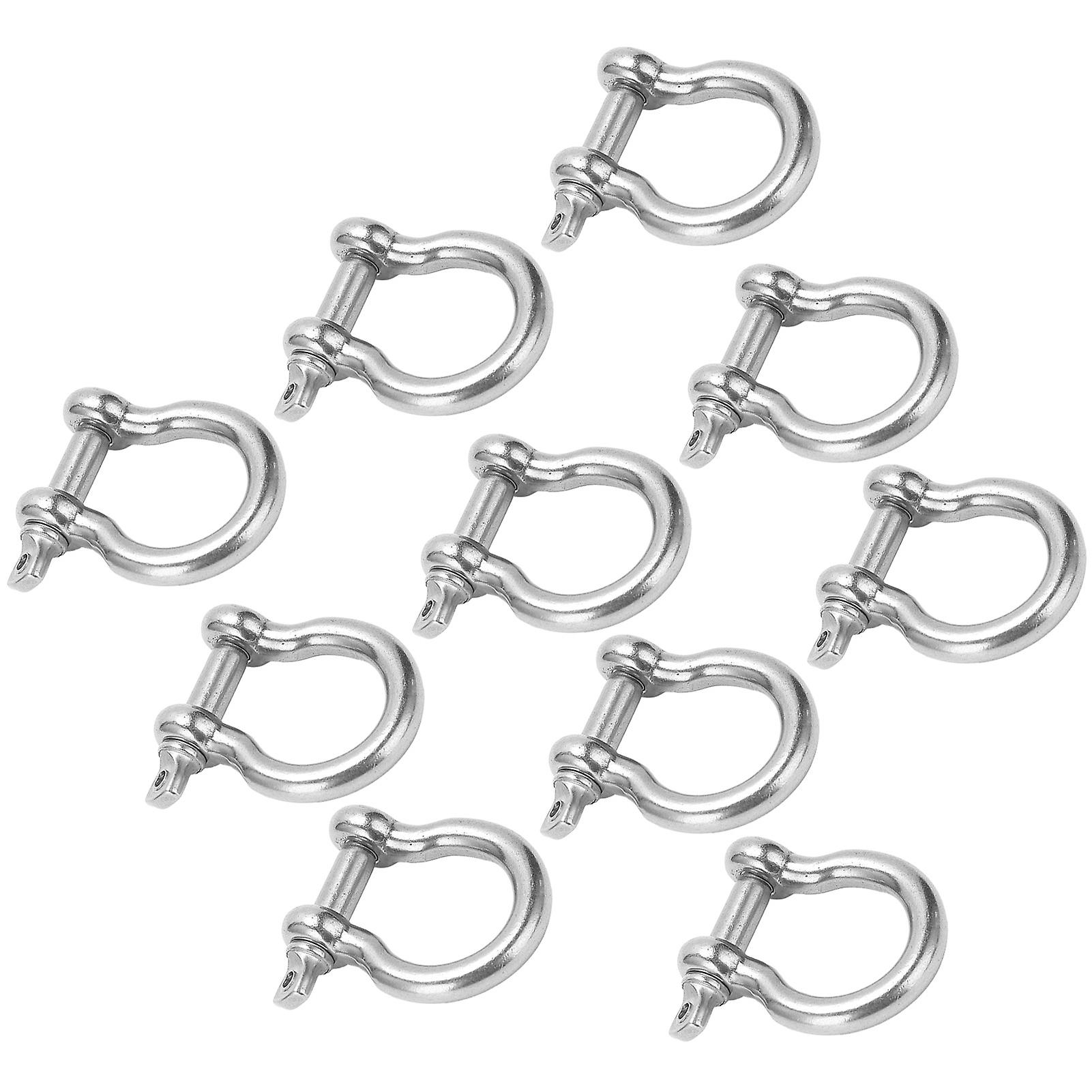 10pcs Bow Shackle D Anchor Load Stainless Steel Ushape For Camping Hiking Climbing M5