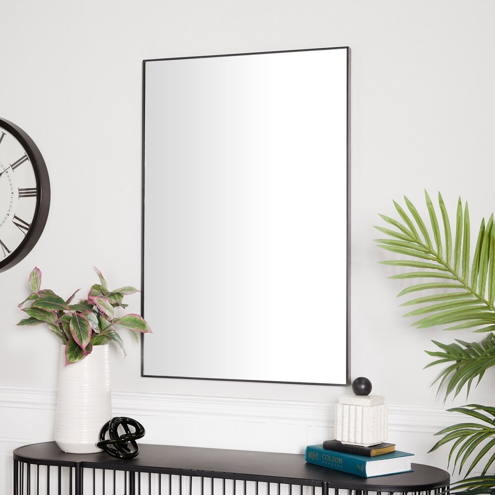 Contemporary Rectangular Wall Mirror   Multiple Finishes and Sizes