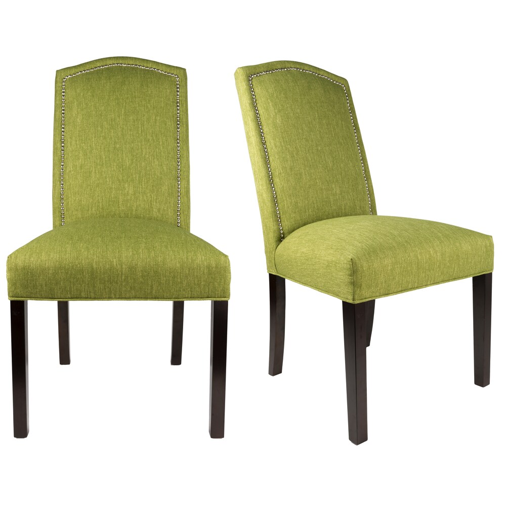 Camel Back Upholstered Fabric Dining Chair (set of 2)   21 inches w. x 26 inches d. x 42 inches h