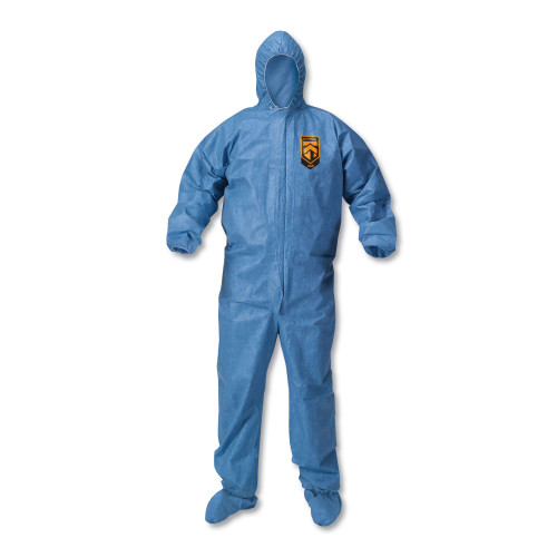 KleenGuard A60 Blood and Chemical Splash Protection Coveralls， 3X-Large， Blue， 20/Carton (45096)