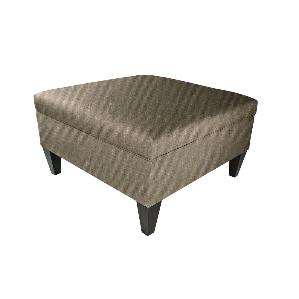 MJL Furniture Manhattan Espresso Upholstered Organizational Cocktail Ottoman Table