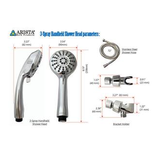 ARISTA 3-Spray Patterns with 2.0 GPM 3.5 in. Wall Mount Single Handheld Shower Head in Chrome SH7432-CH