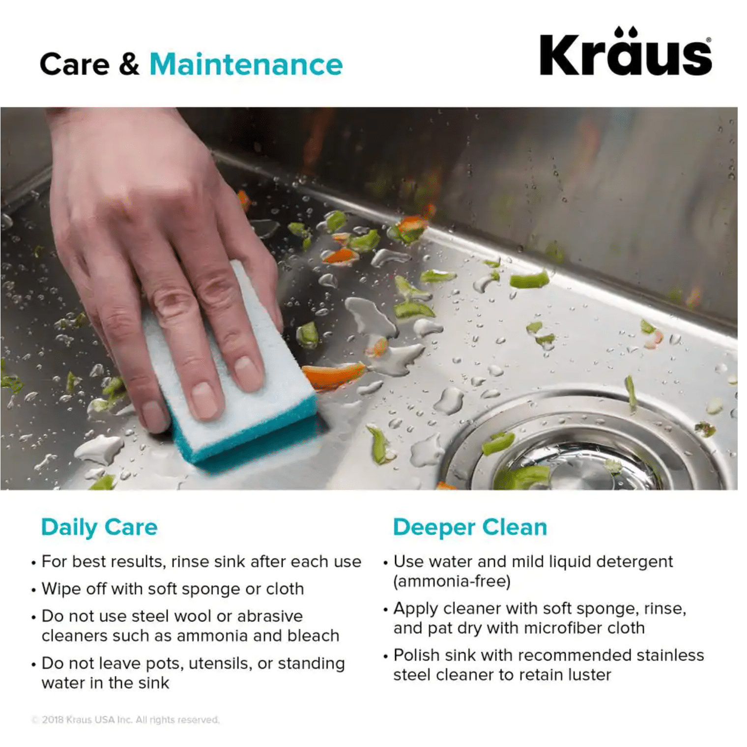 Kraus Standart Pro 32in. 16 Gauge Undermount Single Bowl Stainless Steel Kitchen Sink (KHU100-32)