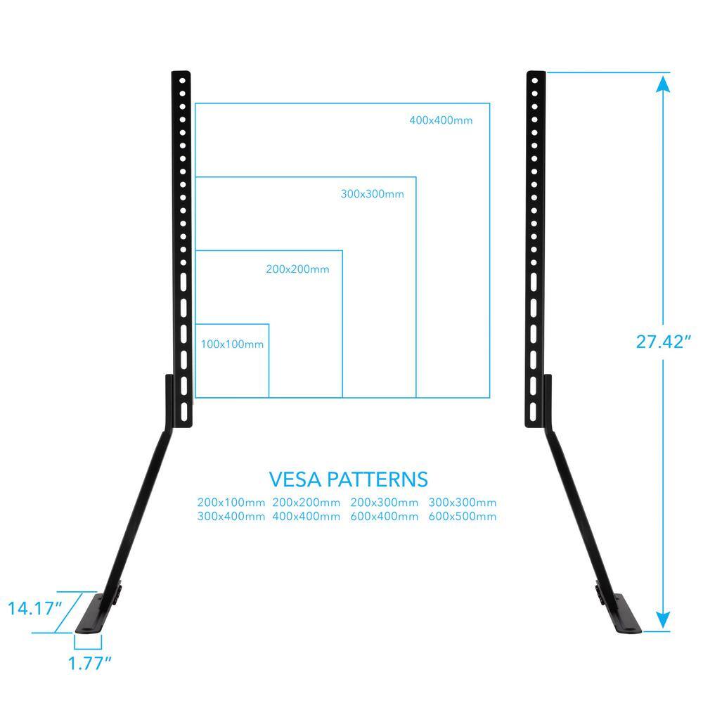 Atlantic Universal Adjustable Heavy Duty Table Top TV Stand  Base Mount up to 70 in. in Black 63607232