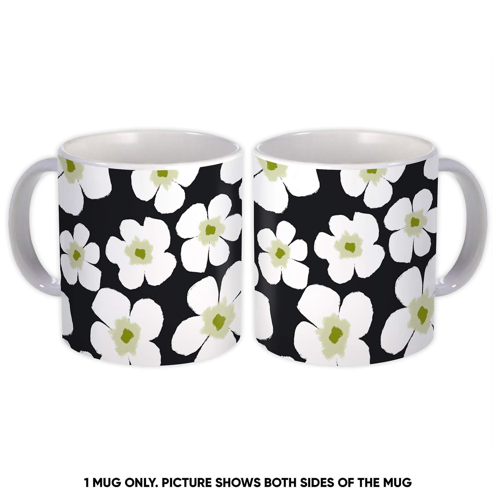 Gift Mug: Violet Flower Pattern Retro