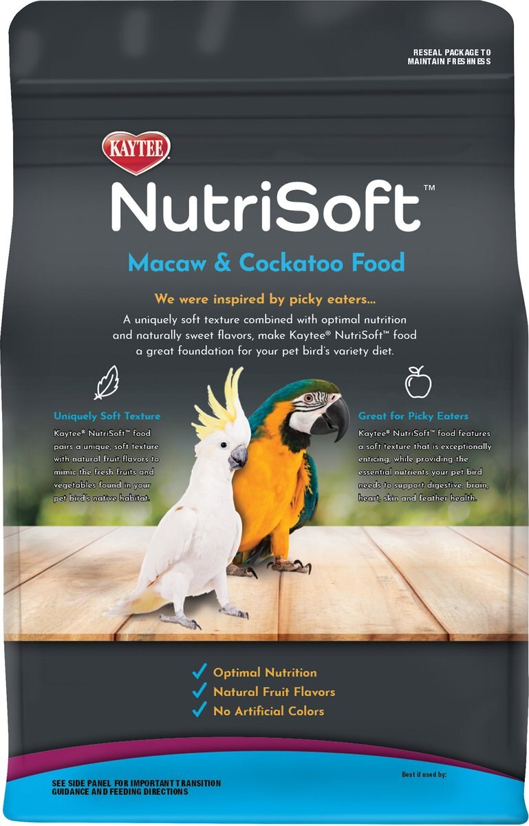 Kaytee NutriSoft Macaw and Cockatoo Bird Food， 3-lbs