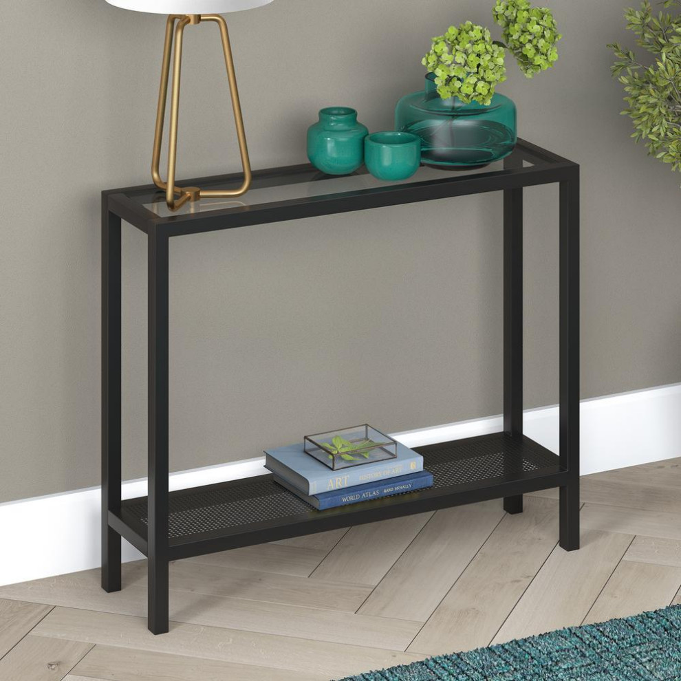 Rigan 36  x27 x27Wide Rectangular Console Table in Blackened Bronze   Contemporary   Coffee Tables   by BisonOffice  Houzz