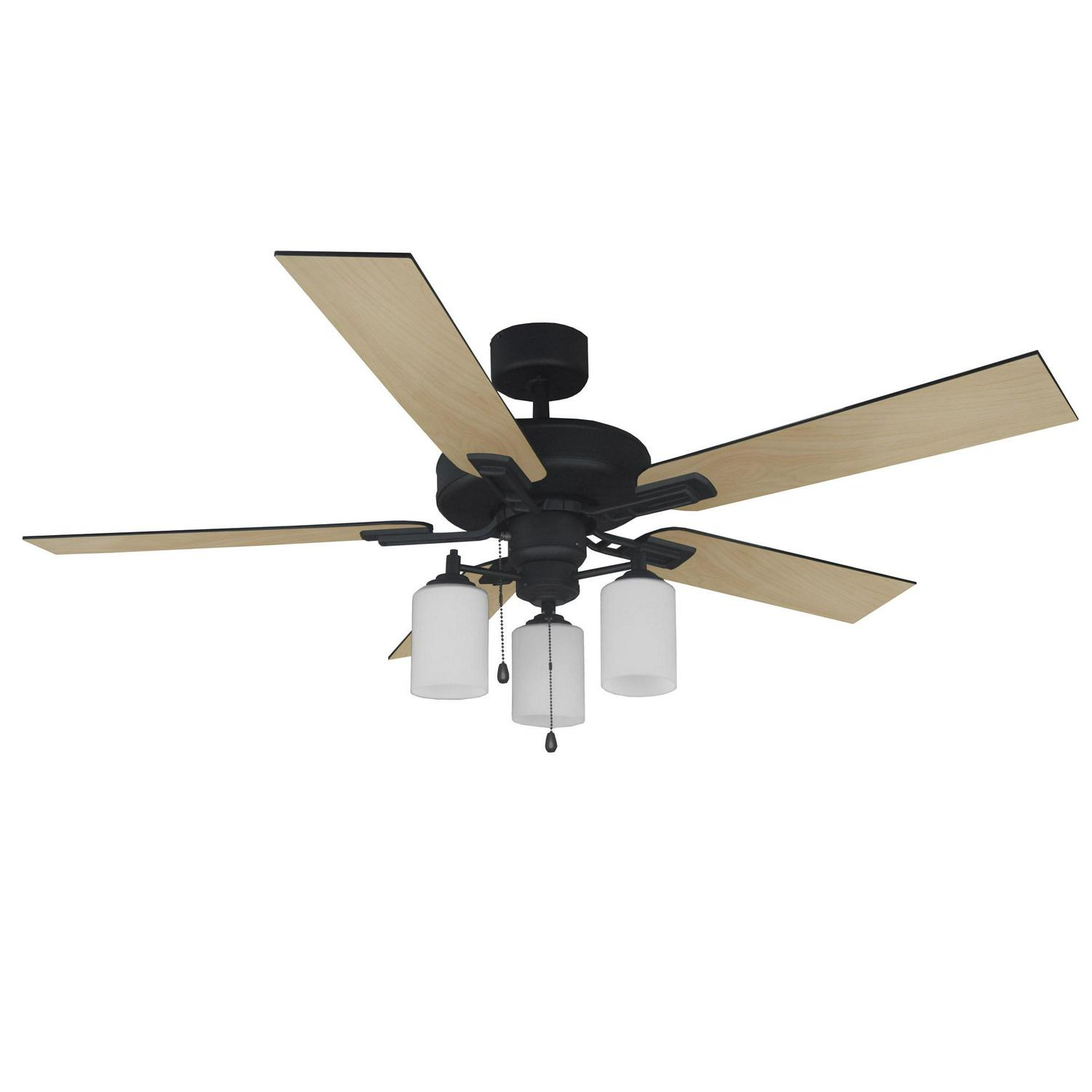 Design House Aubrey LED Ceiling Fan in Matte Black， 52-Inch