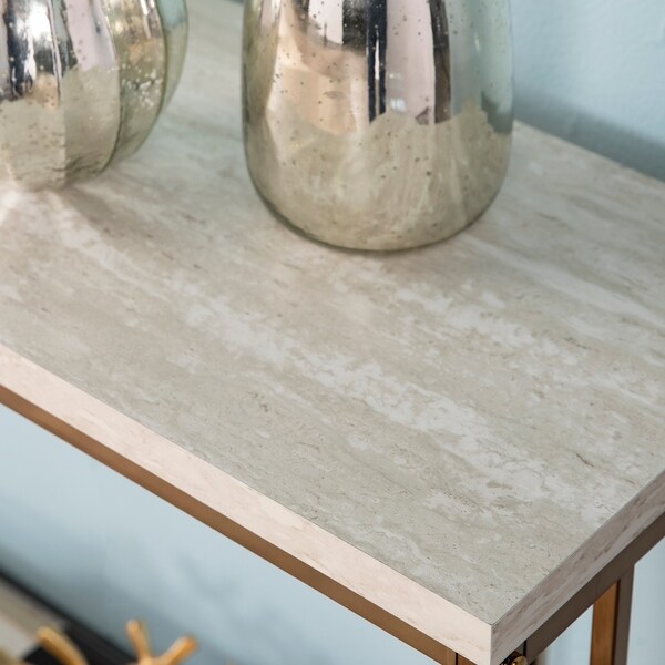 SEI Furniture Ham Faux Stone Console Table