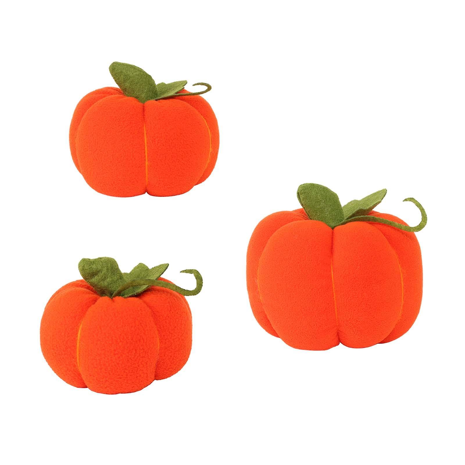 3 Pieces Simulated Pumpkin Plush Toy， Ornaments Fake Pumpkin Soft Creative New