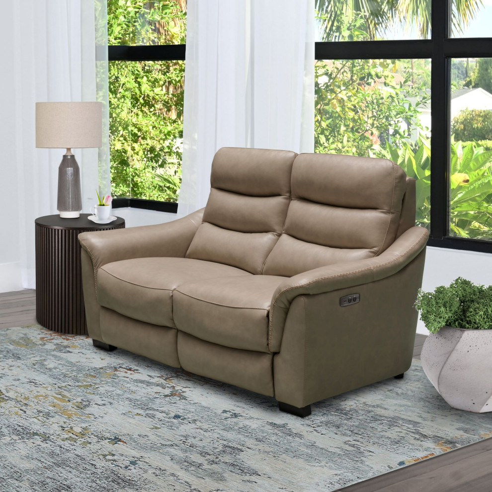 Seymour Top Grain Leather Power Reclining Loveseat   Contemporary   Loveseats   by Abbyson Living  Houzz