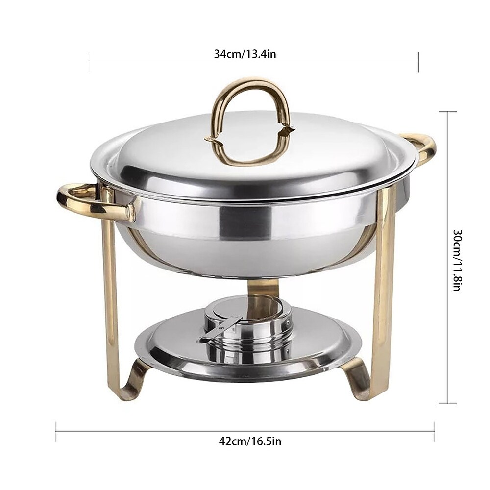 Stainless Steel Round Chafing Dish 4 Quart Serving Buffet Warmer