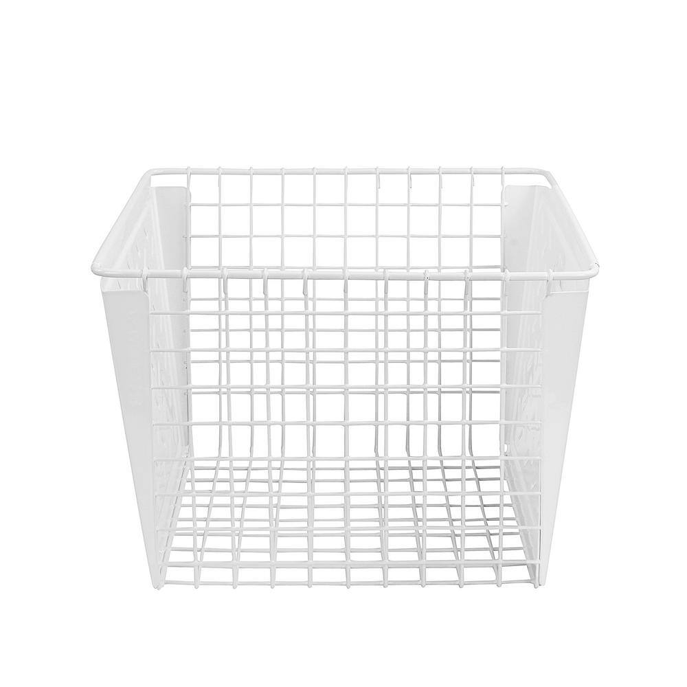 Spectrum 9 in. H x 12 in. W x 12.5 in. D White Steel Cube Storage Bin 84000