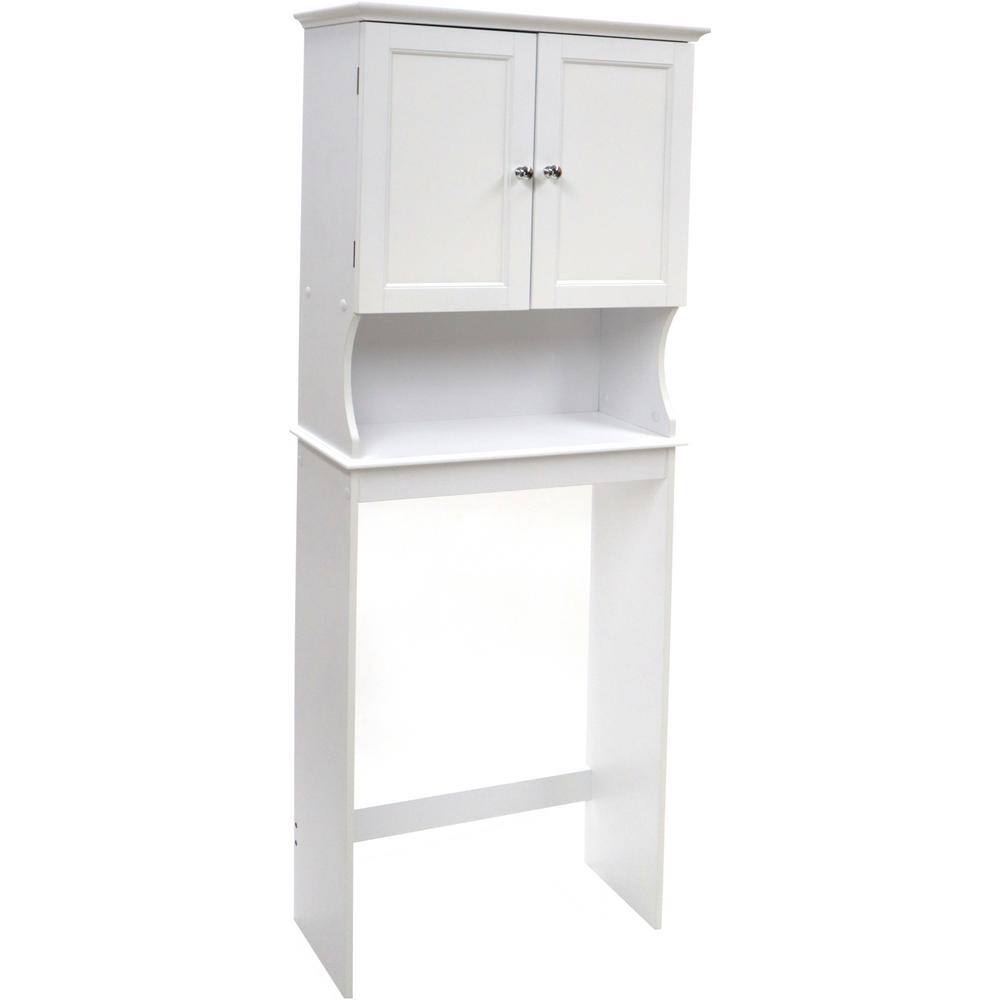 Redmon Contemporary Country 23.6 in. W x 62 in. H x 8.88 in. D Space Saver with Shaker Style Panels in White 5231WH