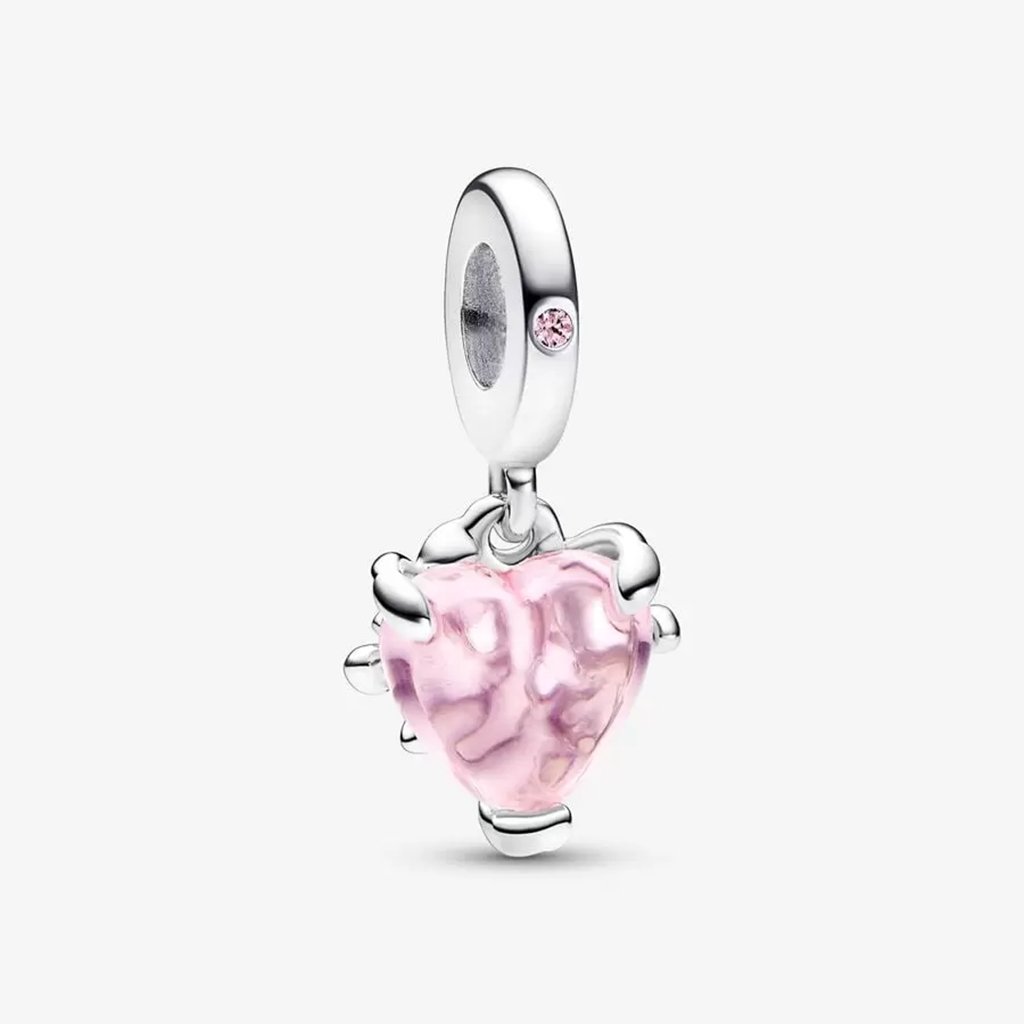 PANDORA  Pink Family Tree & Heart Dangle Charm