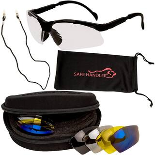 Safe Handler Multi-Color Valkyrie Interchangeable Color Lens Black Temple Safety Glasses Kit 5 Lens Set SH-VKSG-CLBKT-MS17-5LSET