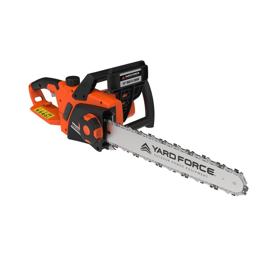 YARD FORCE 16 in. 15 Amp High-Performance Electric Chainsaw with Auto Chain Tensioner with Bonus PPE Kit YF1516CS