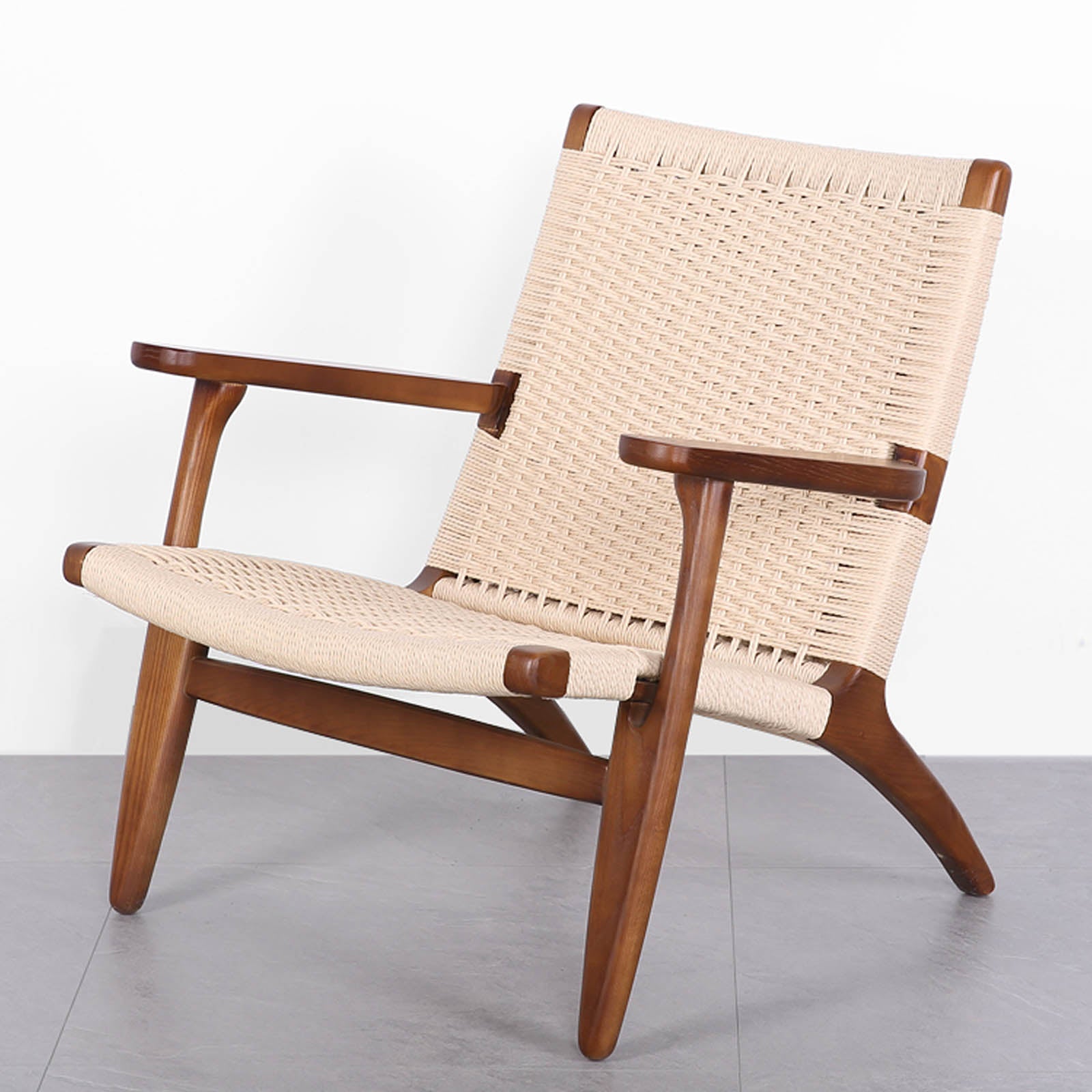 Solid Wood And Cord Lounge Chair  Ws-086-W