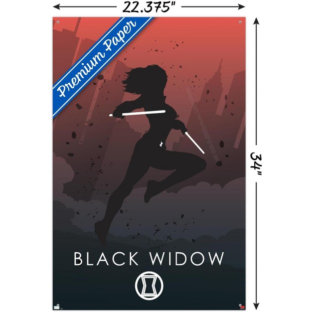 Trends International Marvel Heroic Silhouette Black Widow Unframed Wall Poster Prints