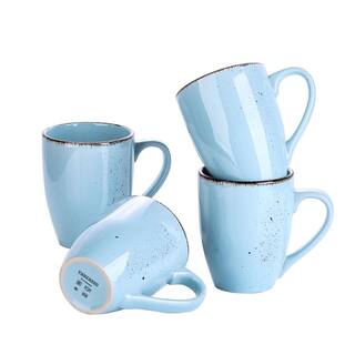 vancasso Series Navia Oceano 4-Piece 12oz.Mugs Porcelain Light Blue Extra Large Coffee Soup Coco Cup Mugs Service for 4 VC-NAVIA-3-SBZ