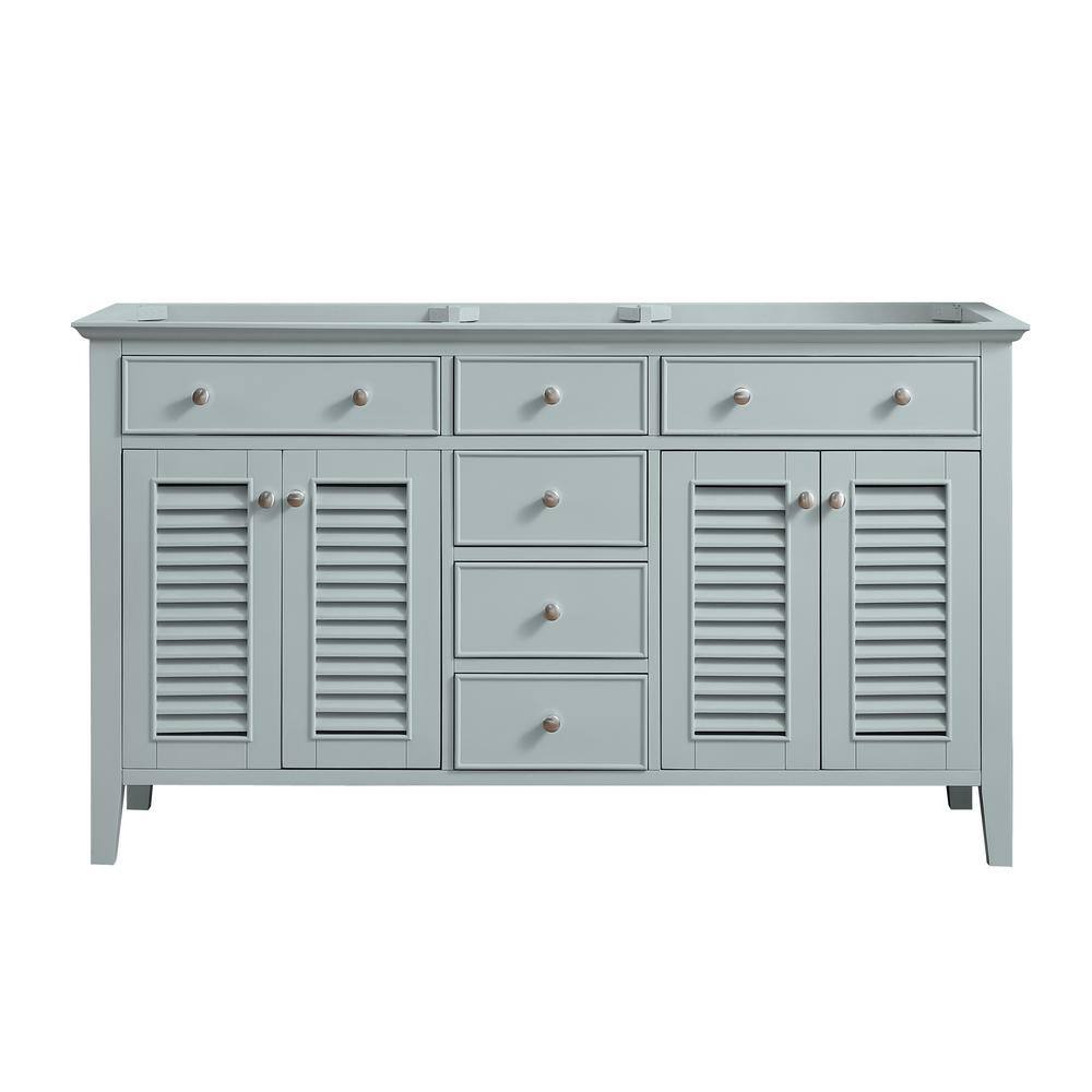 Home Decorators Collection Fallworth 60 in. W x 21-12 in. D Bathroom Vanity Cabinet Only in Light Green 19115-V60-LG