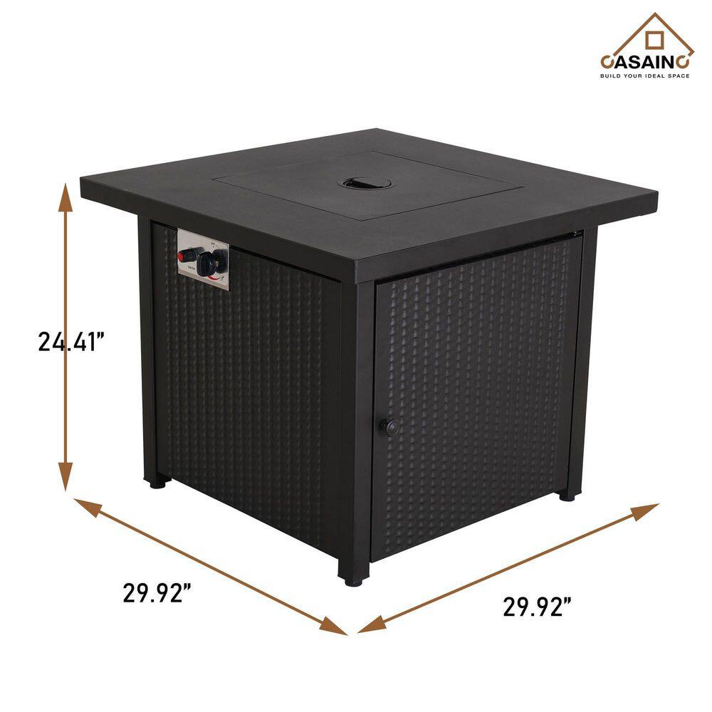 30 in. Iron Square Fire Pit Table with Table Lid ZY-50