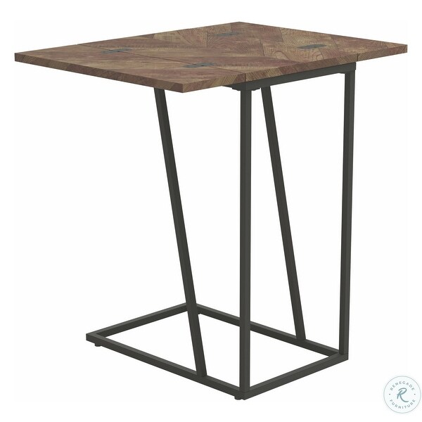 Contemporary Modern Design Rustic Accent Snack Table with Extendable Top