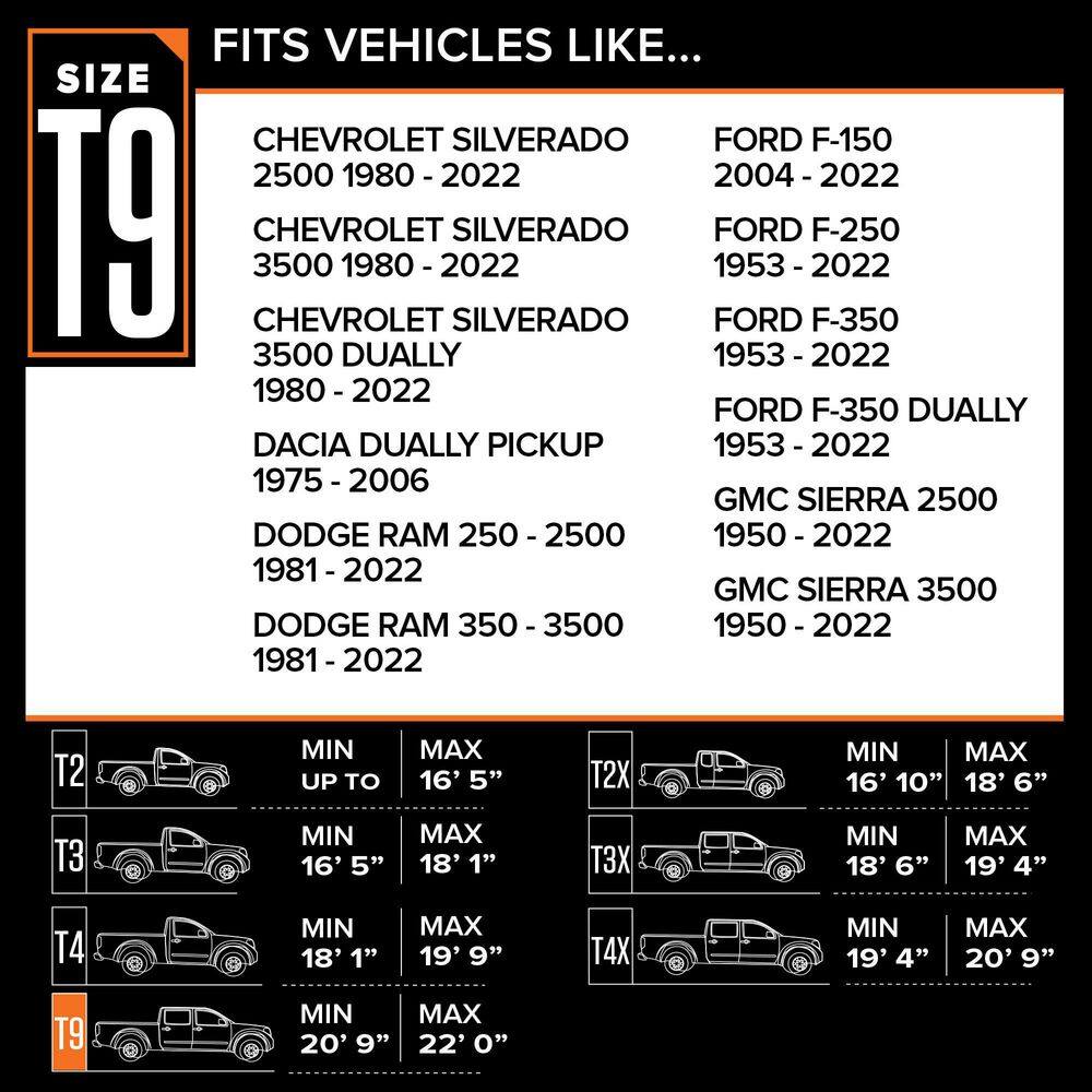 Budge Rain Barrier 264 in. x 80 in. x 60 in. Size T9 Truck Cover TRB-9