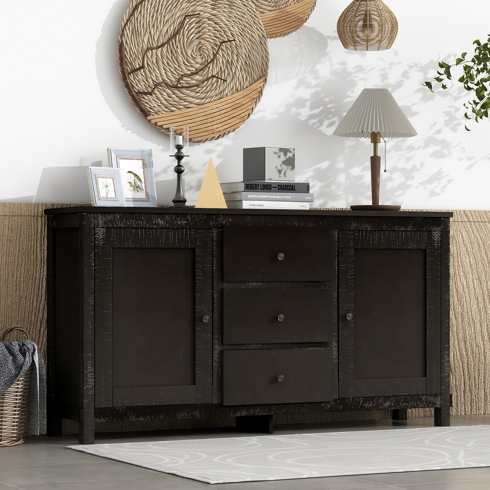 Buffet Cabinet Sideboard Console Table with Storage Cabinets   Drawers