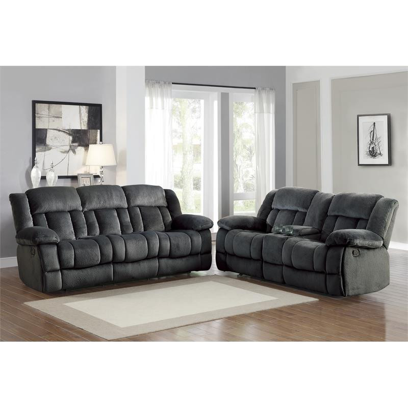 Lexicon Laurelton 90 quotTraditional Microfiber Double Reclining Sofa in Chocolate   Transitional   Sofas   by Homesquare  Houzz