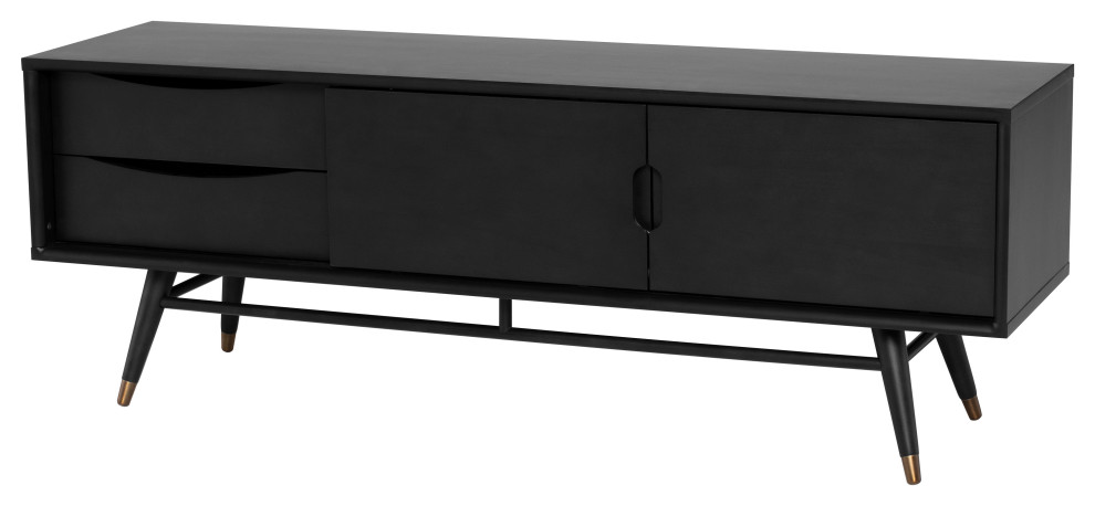 Maarten Media Cabinet  Black   Midcentury   Media Cabinets   by Nuevo  Houzz