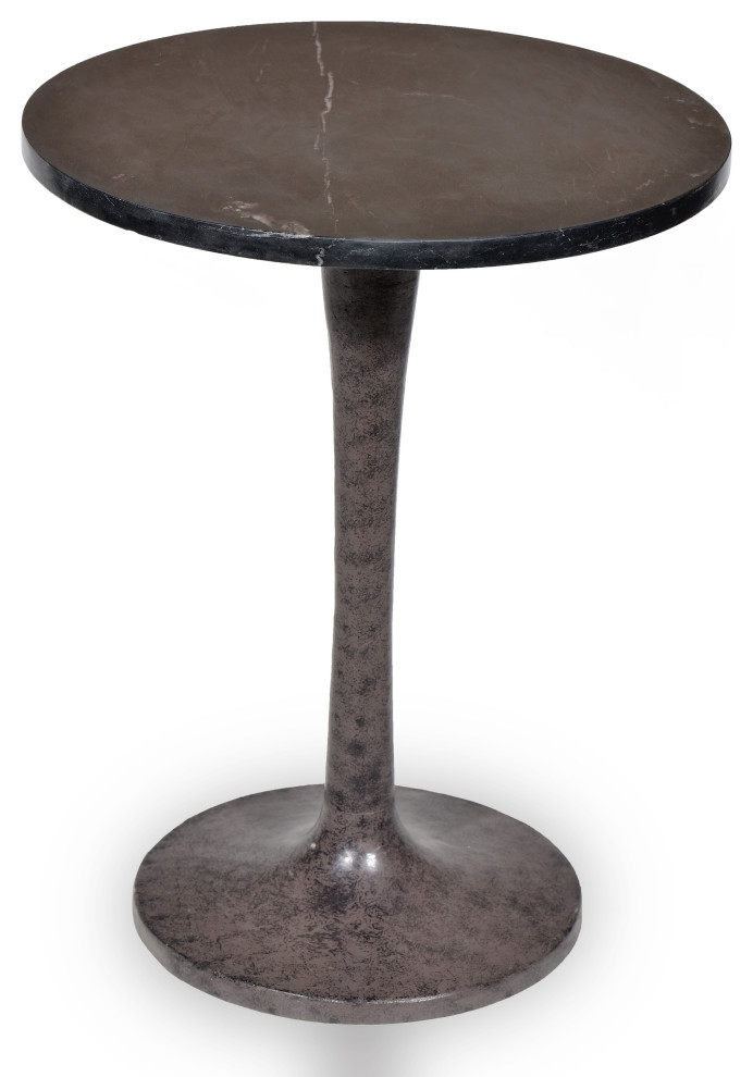 Piuma Marble Top Accent Table   Industrial   Side Tables And End Tables   by CAROLINA CLASSICS  Houzz