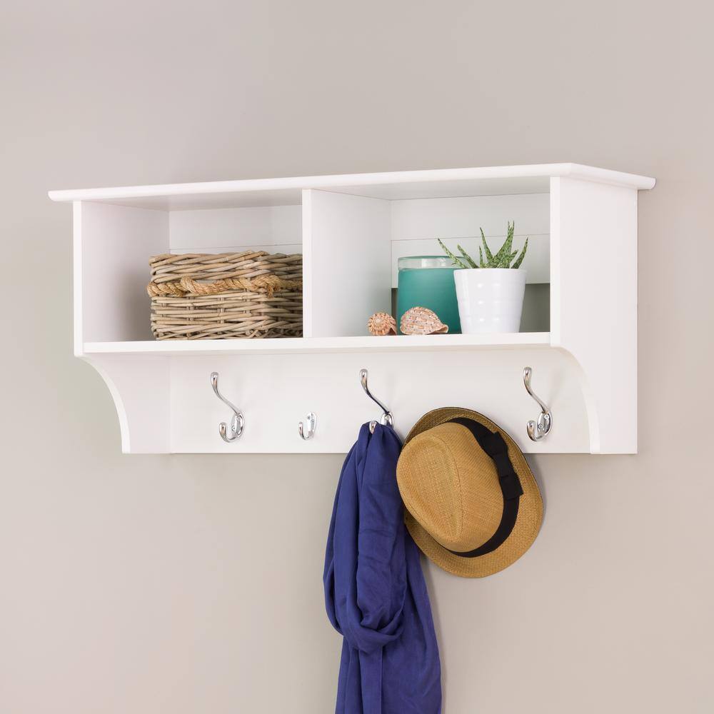 Prepac 36 in. Wall-Mounted Coat Rack in White WEC-3616