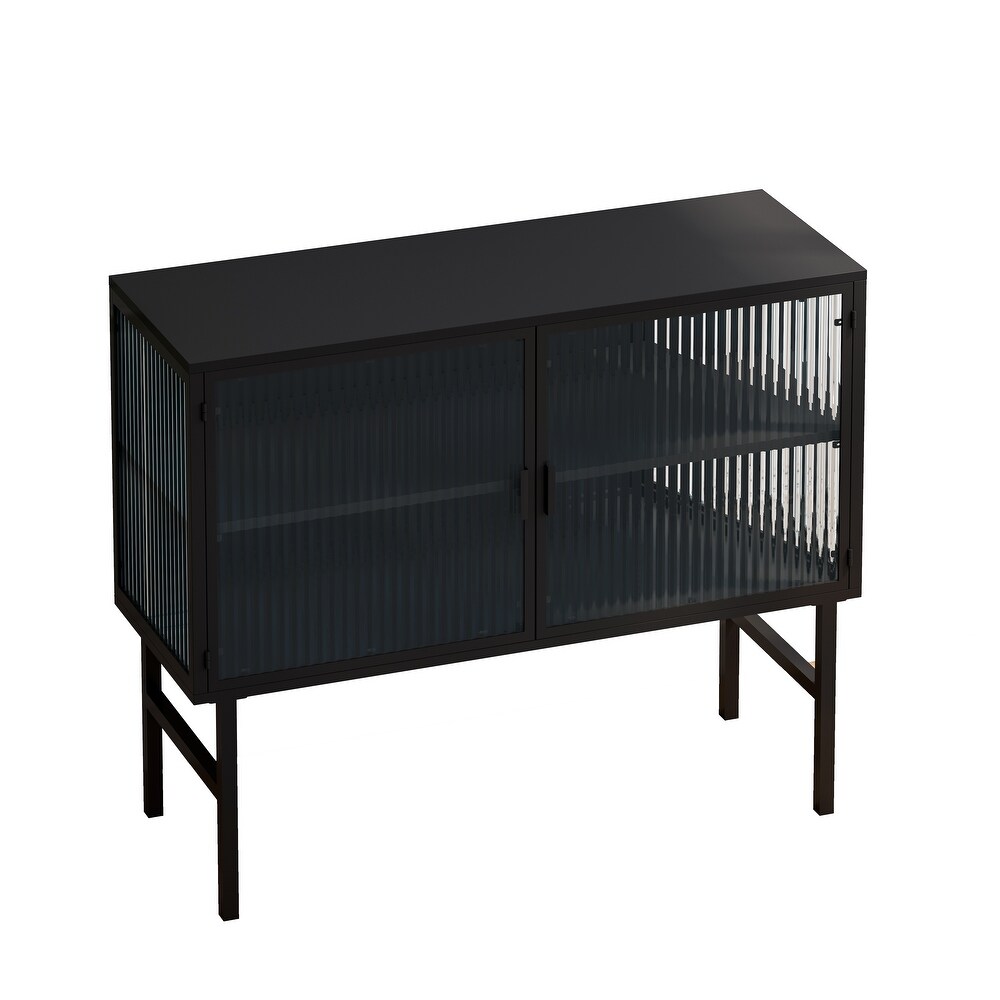 Modern Glass Storage Cabinet Sideboard Buffet