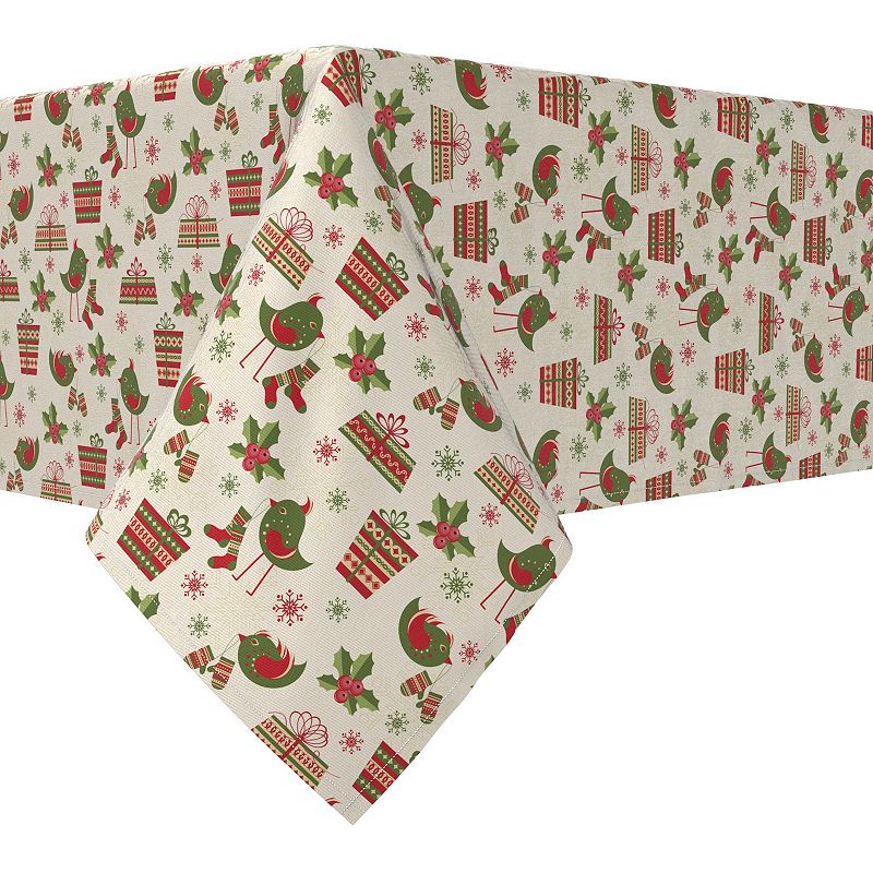 Rectangular Tablecloth， 100% Cotton， 52x104， Christmas Celebration