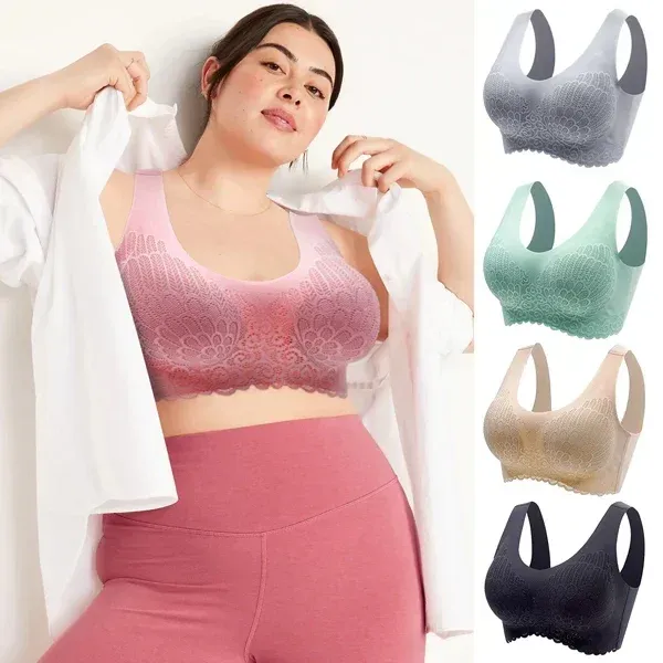 🔥  BUY 1 GET 2 FREE(Add 3 To Cart)-Breathable Antimicrobial Latex Bra