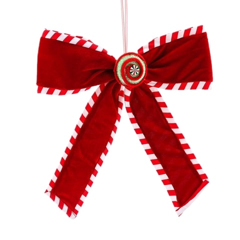 12 Peppermint & Red Hanging Candy Bow