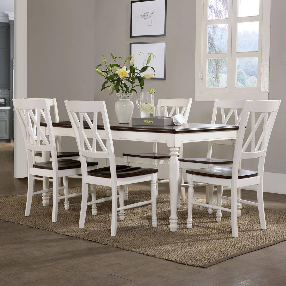 CROSLEY FURNITURE Shelby 7-Piece White Dining Set KF20001-WH