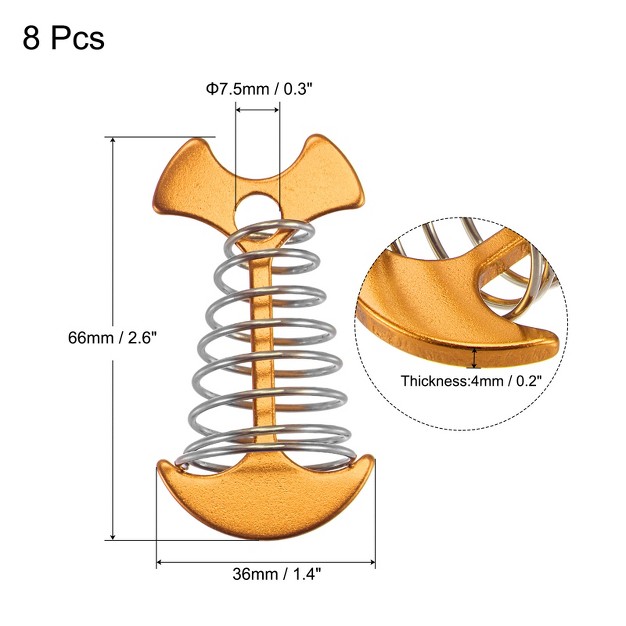 Unique Bargains Deck Pegs Aluminium Alloy Tent Stakes With Rope Hook Spring Tensioner For Camping Outdoor Plank Board