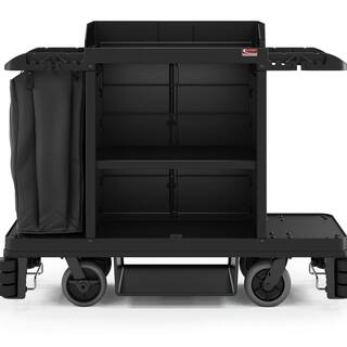 Suncast Commercial Black Partially Assembled Housekeeping CleaningJanitorial Cart HKC2002