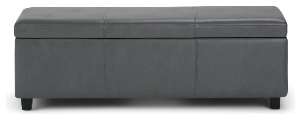 Avalon Contemporary Storage Ottoman  48 quot  Transitional   Footstools And Ottomans   by Simpli Home Ltd.  Houzz