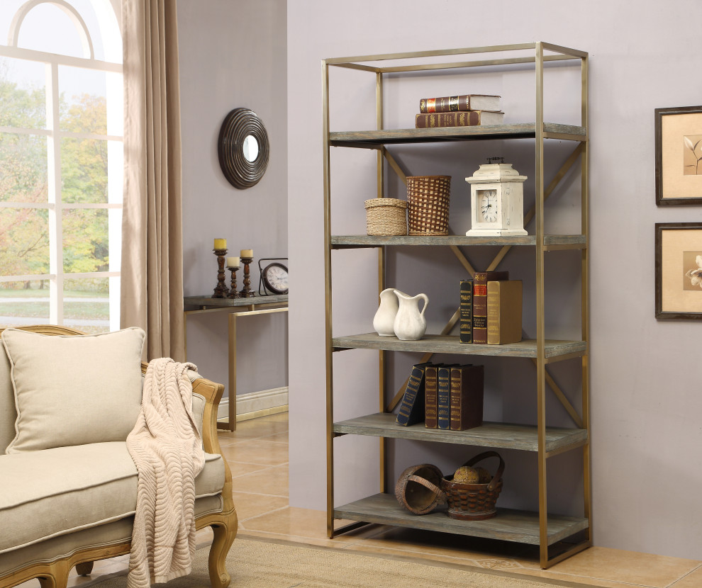 Biscayne Weathered Bookcase   Contemporary   Bookcases   by Coast to Coast Imports  LLC  Houzz