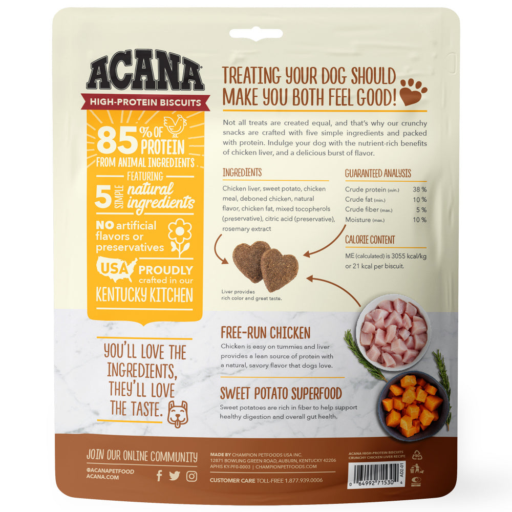 ACANA Crunchy Biscuits High-Protein Chicken Liver Recipe Dog Treats andndash; Pet Empire and Supplies