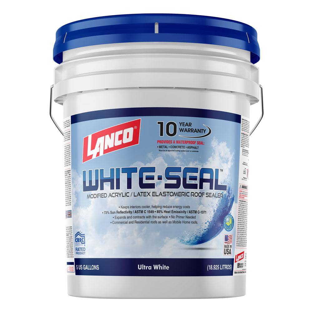 Lanco White-Seal 5 Gal. Acrylic Elastomeric White Reflective Roof Sealer RC865-2