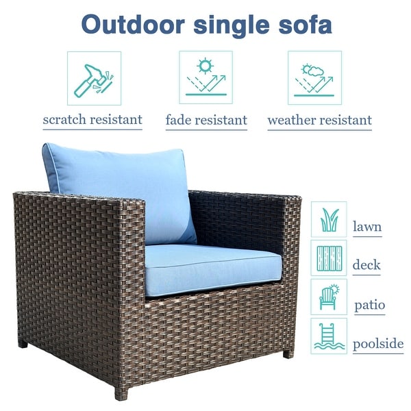 OVIOS Patio 12piece Wicker Deep Seat Furniture Set